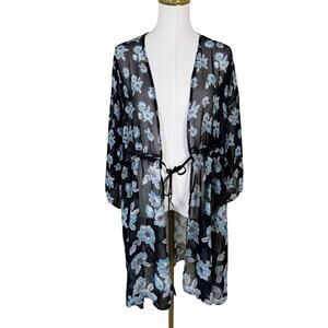 Lauren Conrad Tie Front Floral Kimono Top US Women's One Size